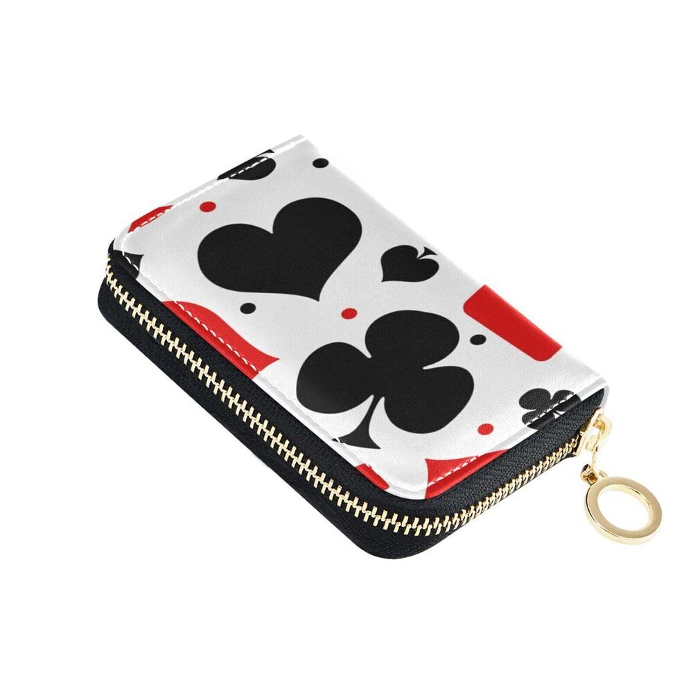 7444 Leather Credit Card Holder Zipper Card Wallet Slim Organizer Case